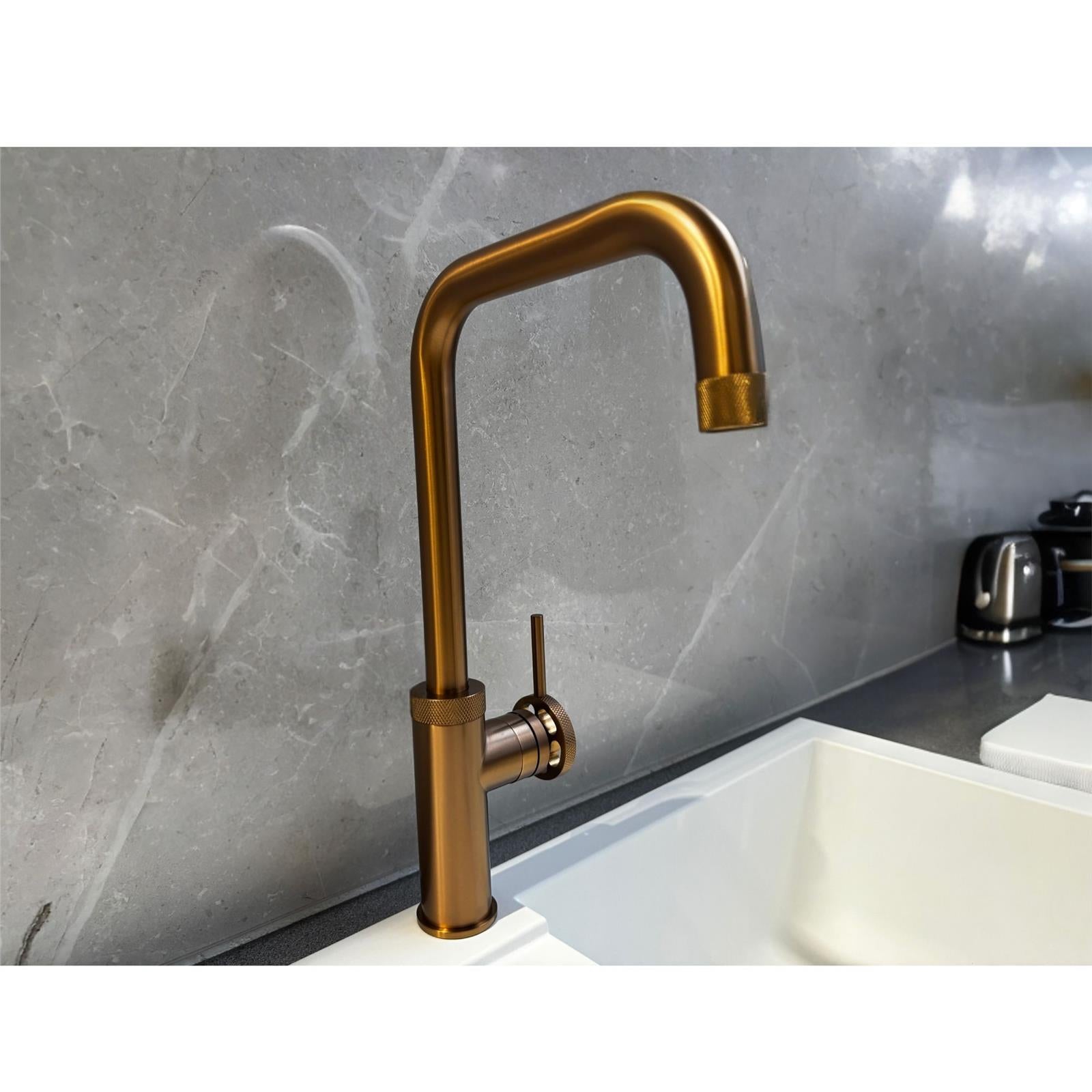 Liquida LB416CP Industrial Style Single Lever Copper Kitchen Mixer Tap